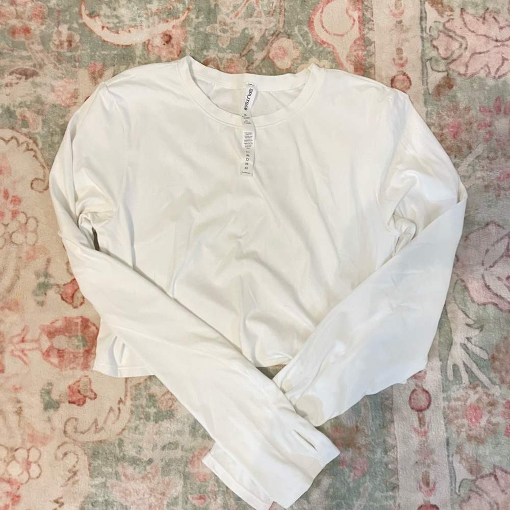 White Long Sleeve Crop Top